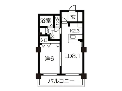 HGS山鼻(1LDK/4階)の間取り写真
