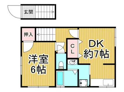 山口ハイツ(1DK/2階)の間取り写真