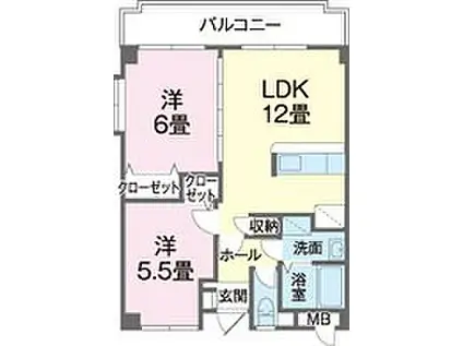 アルコイリス(2LDK/2階)の間取り写真