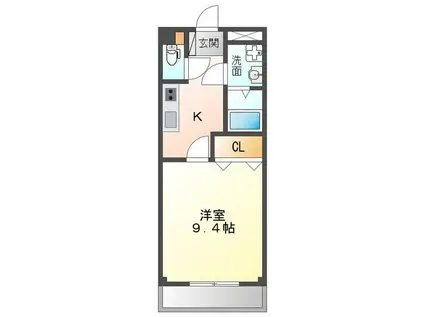 メゾンアムールII(1K/2階)の間取り写真