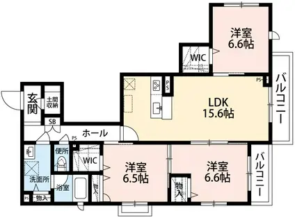 アストライア(3LDK/2階)の間取り写真