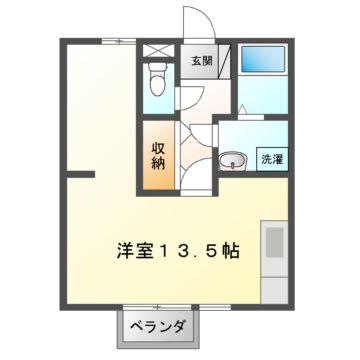 セジュール杉本AB(ワンルーム/1階)の間取り写真