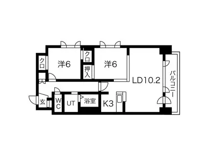グリーンパレス(2LDK/5階)の間取り写真