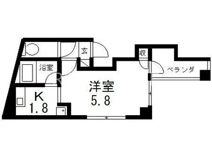 SANTO LALUZ AJIROKITA(1K/2階)の間取り写真