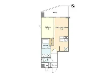 アストリア(1LDK/2階)の間取り写真