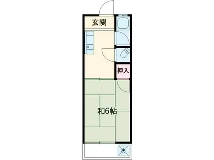 野中ハイツ(1K/2階)の間取り写真