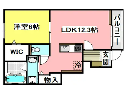 AFFABILE(1LDK/1階)の間取り写真