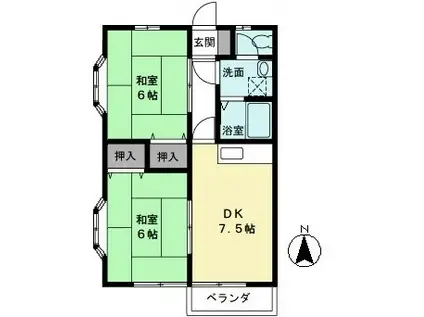 サンスプリング 5号館(2DK/2階)の間取り写真
