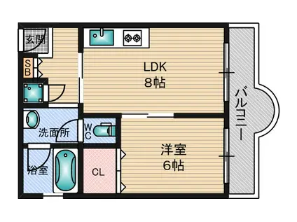 シルバーハイツ(1LDK/4階)の間取り写真