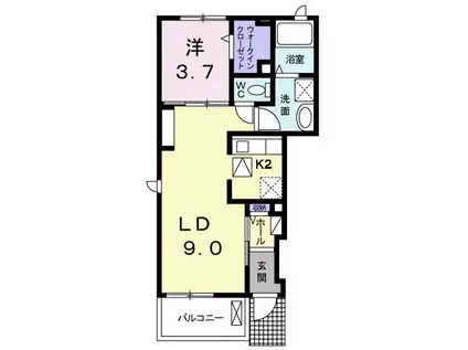 サンリット三ノ宮(1LDK/1階)の間取り写真