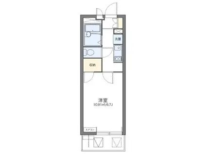 グリーングラス(1K/3階)の間取り写真