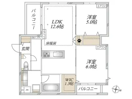 浦和区仲町2丁目メゾン(2LDK/3階)の間取り写真