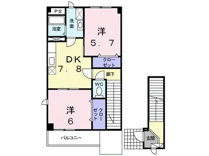 ロイヤルタムラさくら館(3DK/1階)の間取り写真