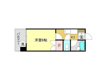 メゾンあけぼのIII(1K/10階)の間取り写真