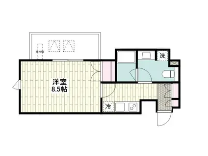 グリーンヴェヴェイ向ヶ丘(1K/4階)の間取り写真