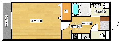 プリメーラ石井城上(1K/1階)の間取り写真