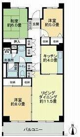 テレパレス船橋三咲A棟(3LDK/2階)の間取り写真