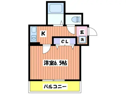 桜プリズム(1K/2階)の間取り写真