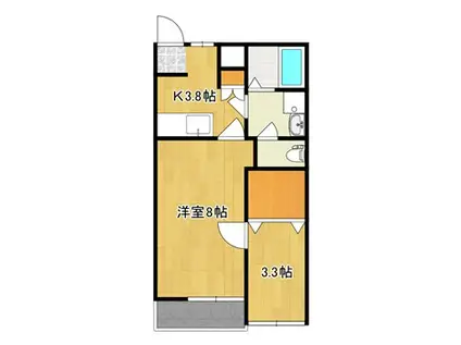 メゾン・ド・シーズンズ(1SK/2階)の間取り写真