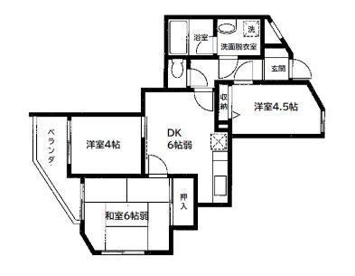 グレイス根岸(3DK/1階)の間取り写真