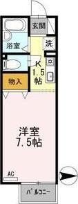 セジュール池端パーク A棟(1K/1階)の間取り写真