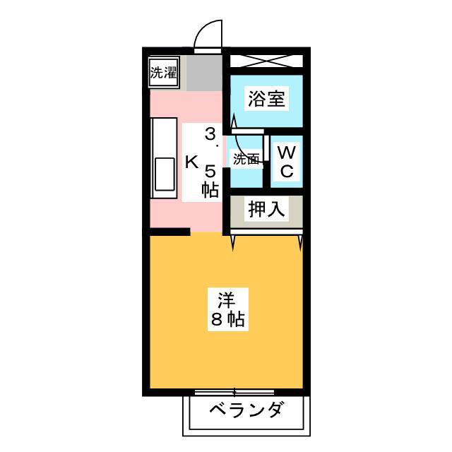 ハイツプラム(1K/1階)の間取り写真
