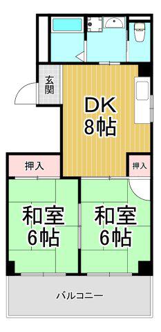 モダンアパートメント神戸宝塚1(1LDK/1階)の間取り写真