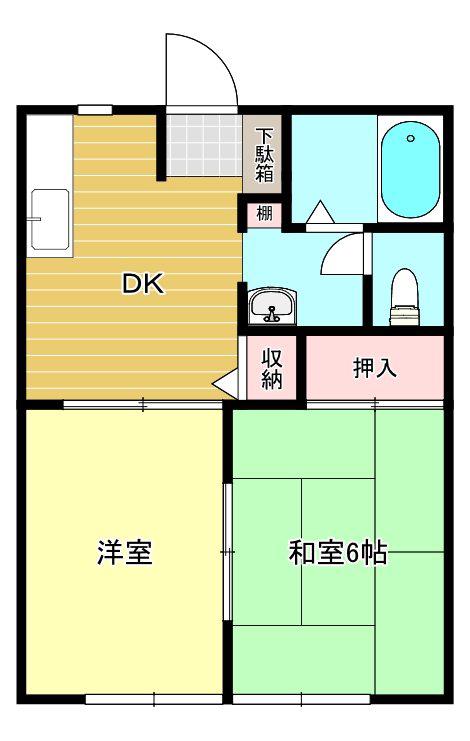 ハイツすずらん(2DK/1階)の間取り写真