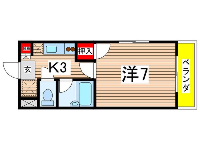 シュアーヴ西本(1K/1階)の間取り写真