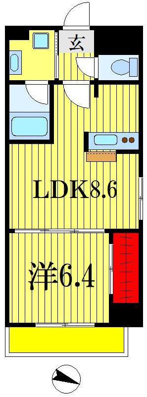 アイデアル(1LDK/3階)の間取り写真
