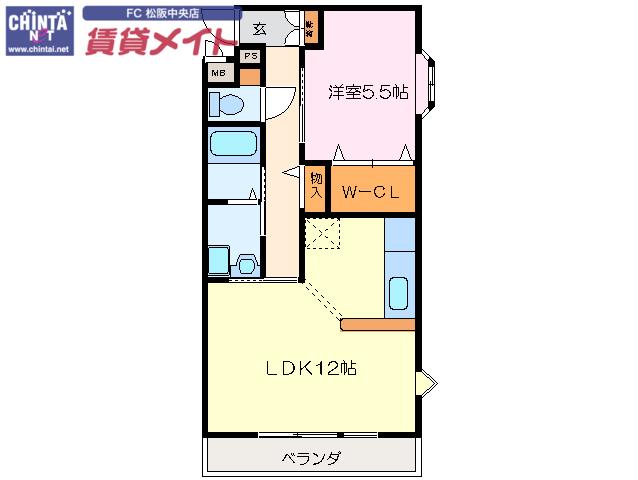 リジェール21(1LDK/3階)の間取り写真