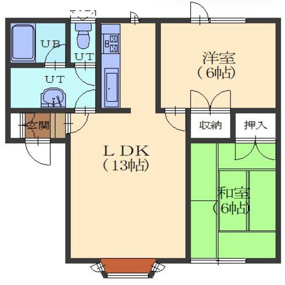 メゾンド・グレース(2LDK/2階)の間取り写真