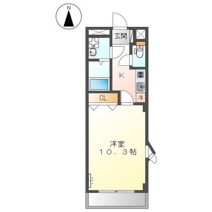 パームヒルズ大城(1K/2階)の間取り写真