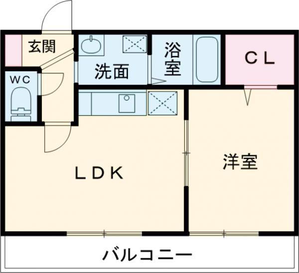 パールレジデンス熊谷(1LDK/2階)の間取り写真