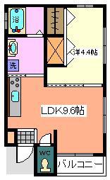 ROOM-デポ(1LDK/2階)の間取り写真