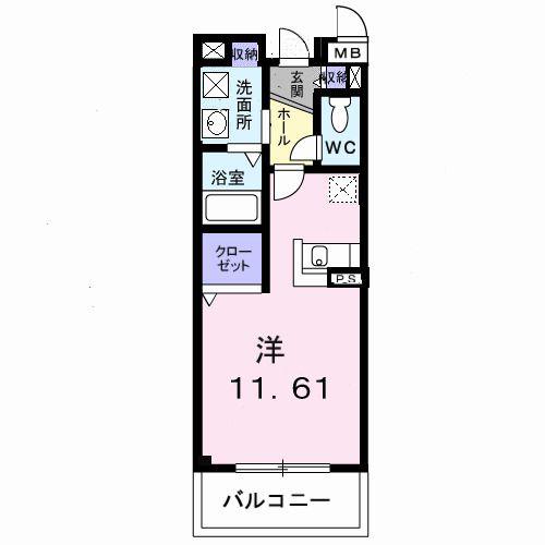 エクセラン・フルールさくら(ワンルーム/3階)の間取り写真
