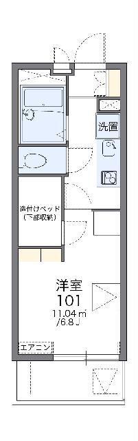 レオパレスパセオ栗平(1K/1階)の間取り写真
