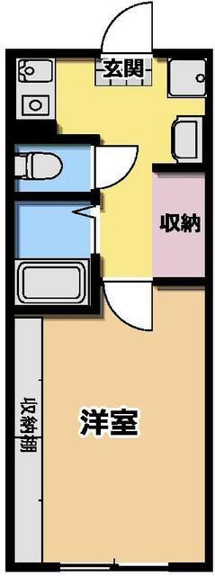 B′2ND蕨(1K/1階)の間取り写真