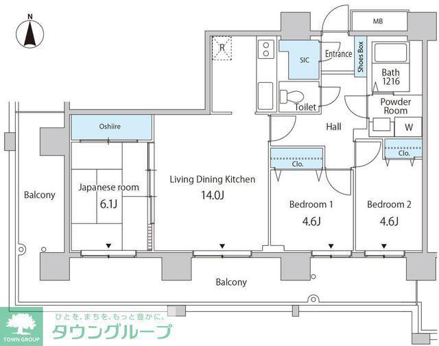 セルリアンホームズ勝どき(3LDK/9階)の間取り写真