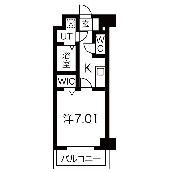 プレイズシード桜山(1K/7階)の間取り写真