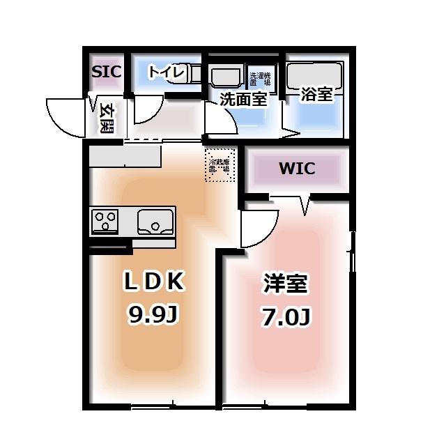 KOMOREBI GARDEN中田本町C(1LDK/2階)の間取り写真