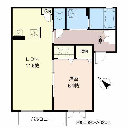 シャーメゾン大川(1LDK/2階)の間取り写真