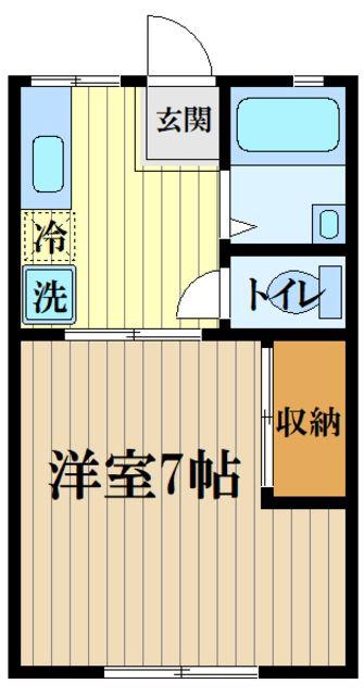 加藤ハイツ(1K/2階)の間取り写真