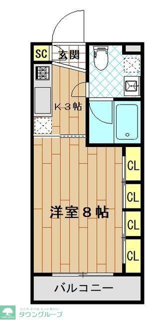 KS CITY 1(1K/2階)の間取り写真
