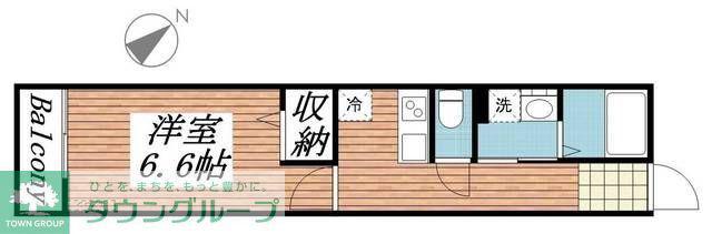 フラット南流山(1K/3階)の間取り写真