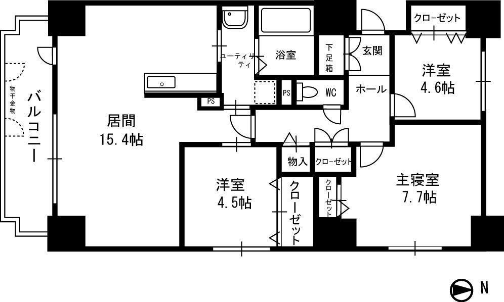 シビックコート苗穂駅前(3LDK/6階)の間取り写真