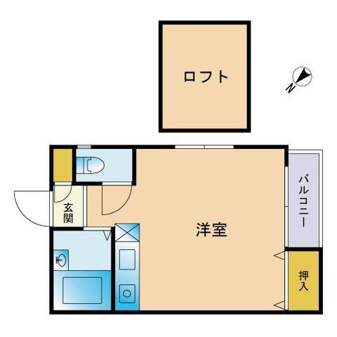 ドリームマーサー(ワンルーム/2階)の間取り写真