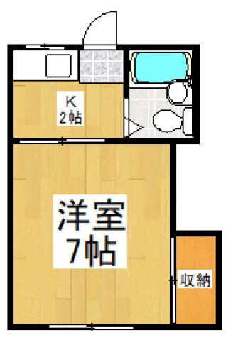 グリーンハイツ小川II(1K/1階)の間取り写真