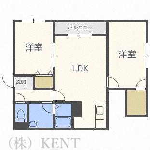 SUAVE(2LDK/2階)の間取り写真