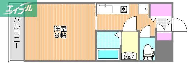 翔阿園マンション(1K/4階)の間取り写真